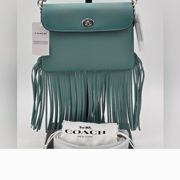 Coach Teal Fringe Crossbody Bag - NWT NO LONGER AVAILABLE - Picture 1 of 10